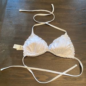 Aerie white lace bikini top